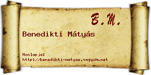 Benedikti Mátyás névjegykártya